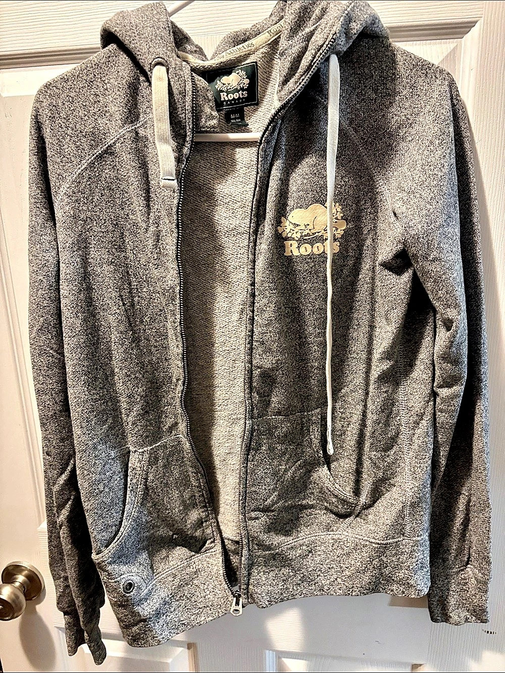 Roots Salt & Pepper Full Zip Hoodie Gray Medium